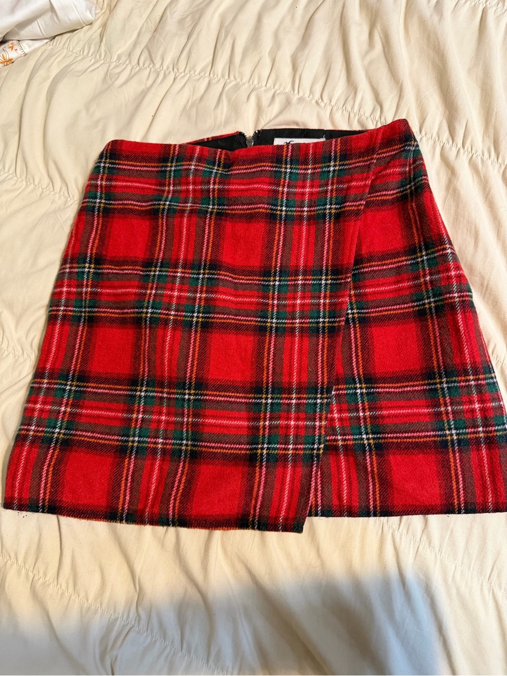 Hollister Red Tartan Plaid Mini Skirt